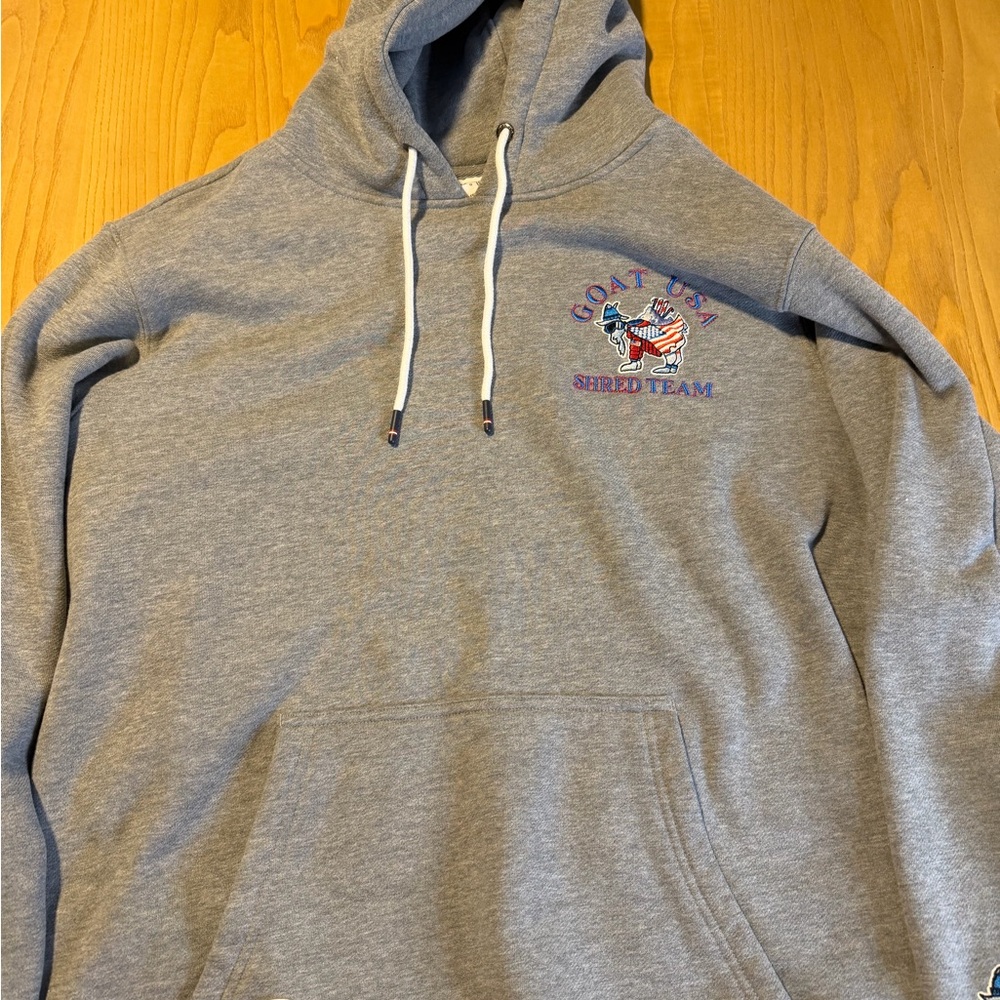 GOAT USA Men's Gray Hoodie with Embroidered Design